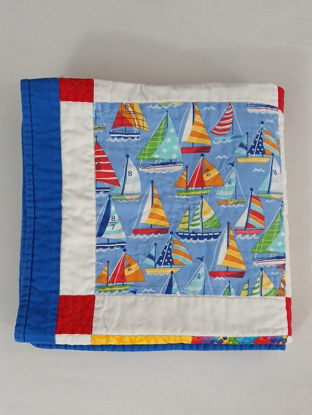 Handmade  Vintage Childs Nautical Quilt